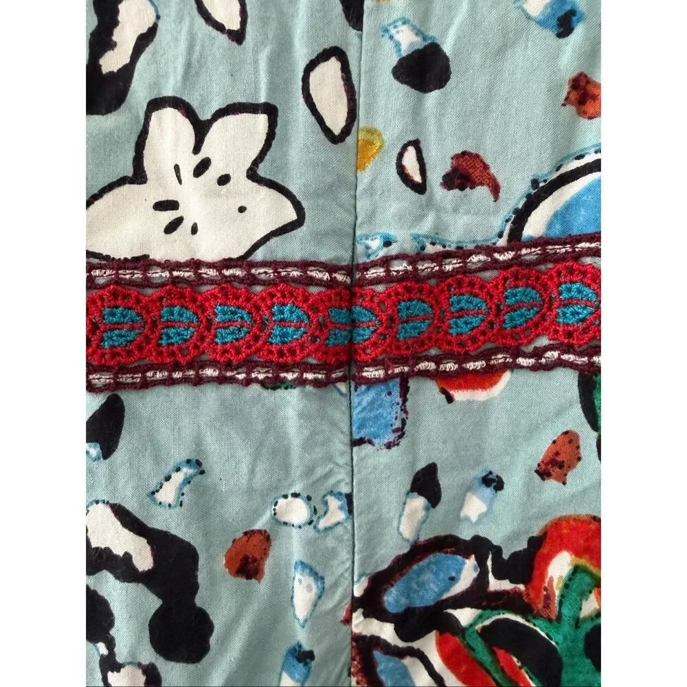 Akemi + Kin Embroidered Beaded Floral Midi Dress Boho Anthropologie Style Small - Picture 11 of 12